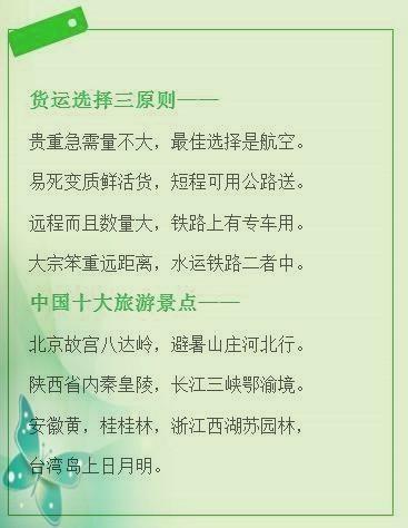 初中地理“顺口溜”