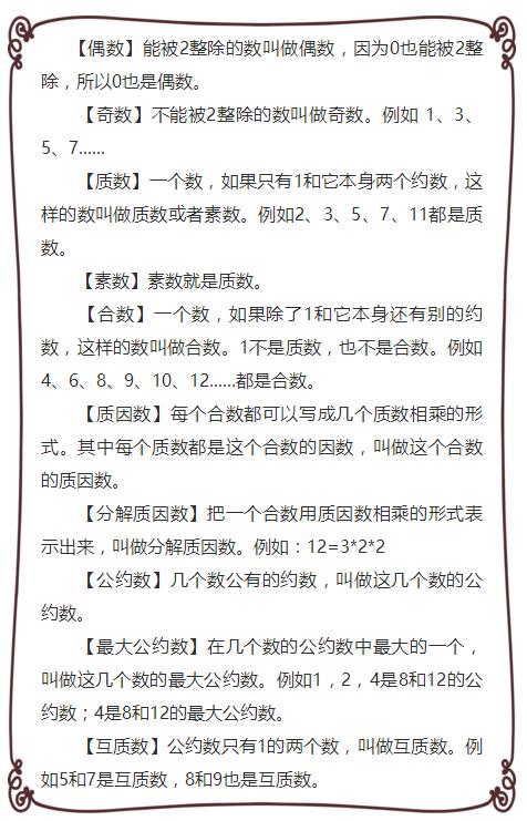 吃透这180个数学知识点，小升初满分不用愁！建议家长为孩子收藏