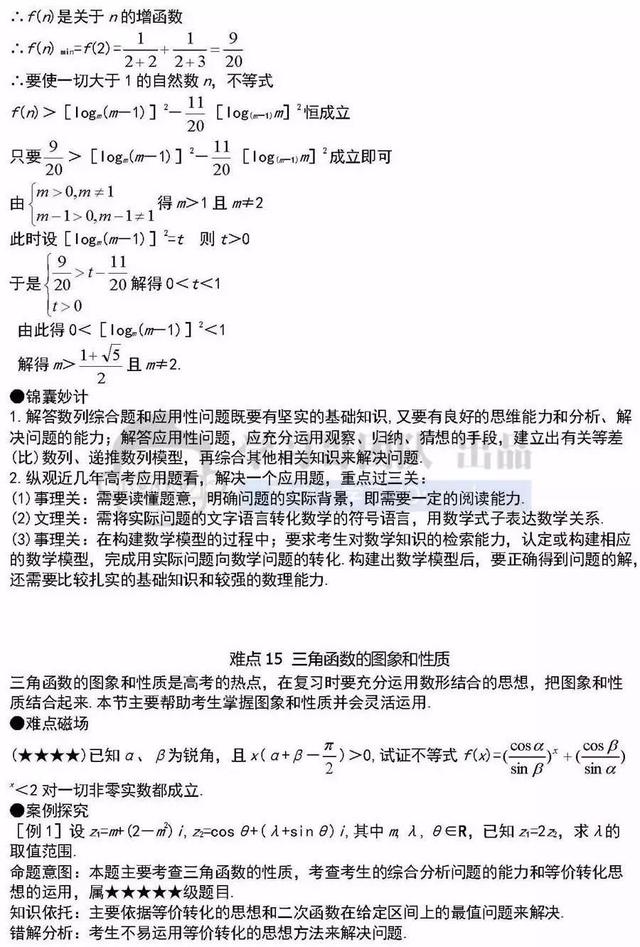 高中数学41个重难点知识详解