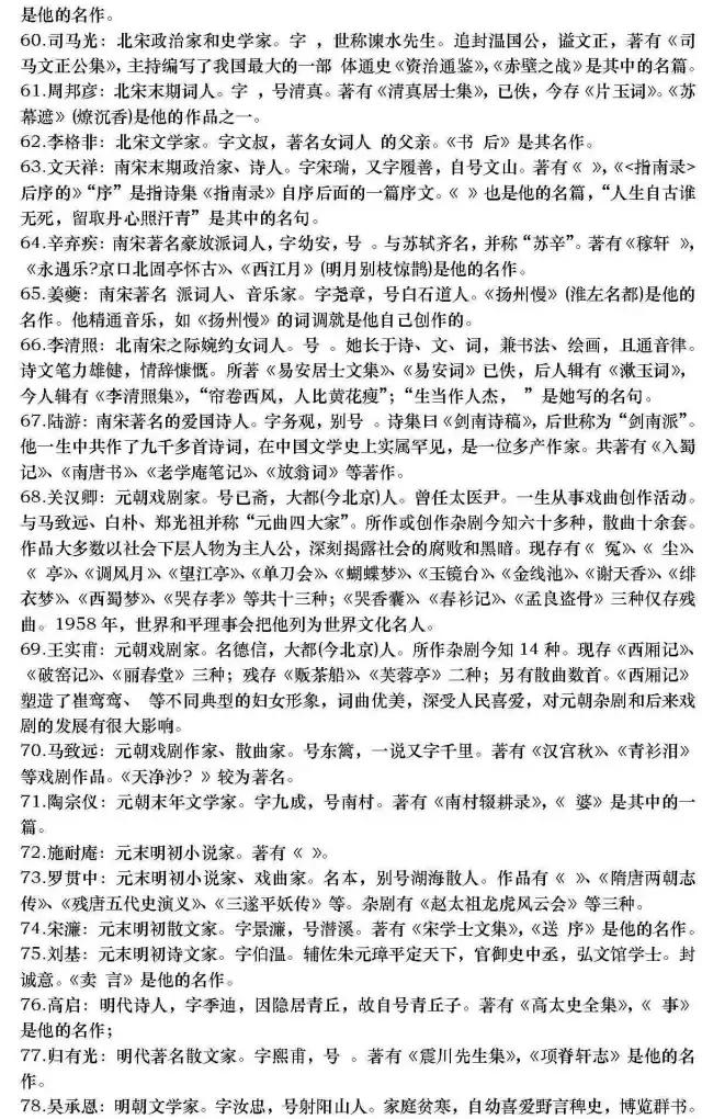 推荐收藏丨高中语文文学常识最全汇总，可直接下载打印！