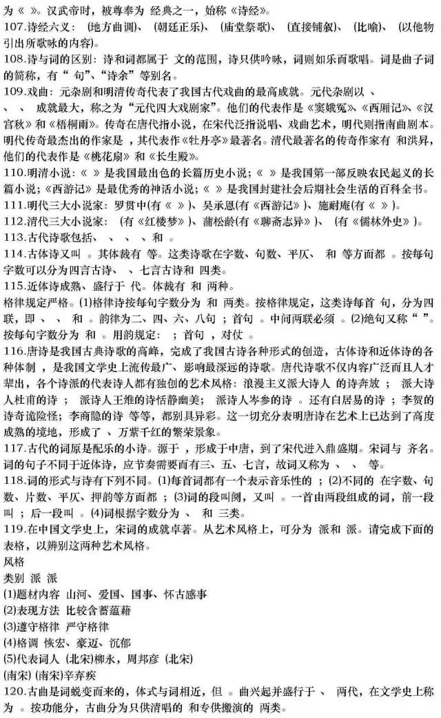 推荐收藏丨高中语文文学常识最全汇总，可直接下载打印！