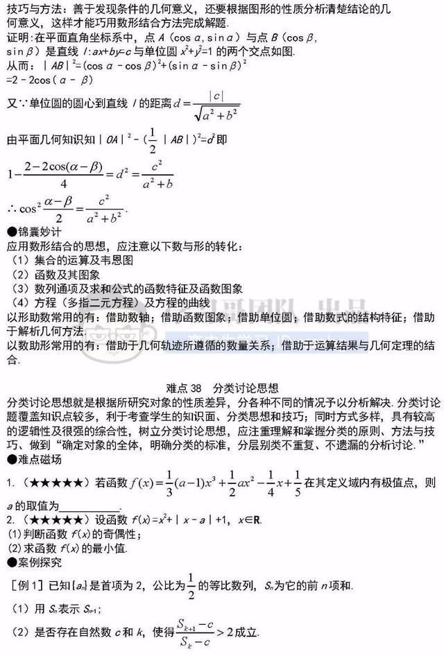 高中数学41个重难点知识详解