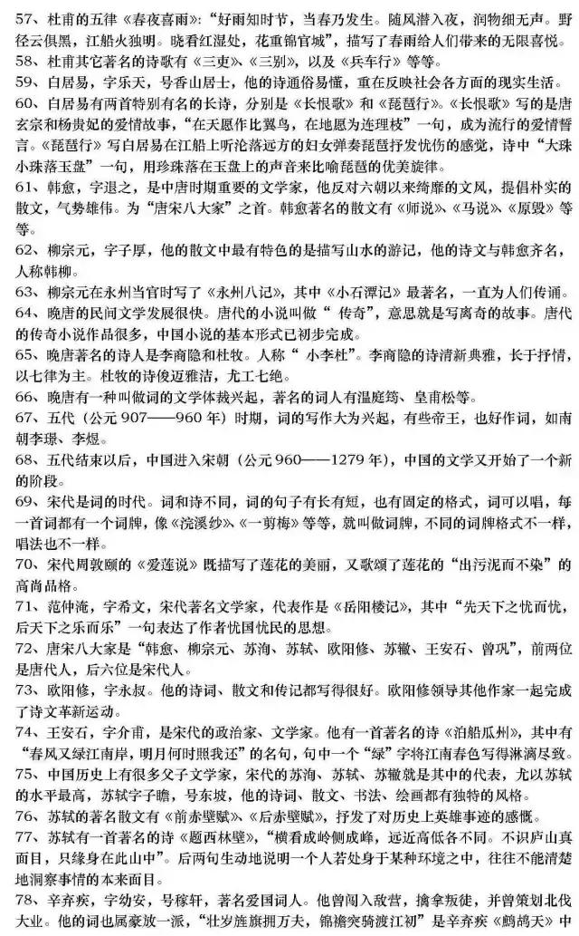 推荐收藏丨高中语文文学常识最全汇总，可直接下载打印！