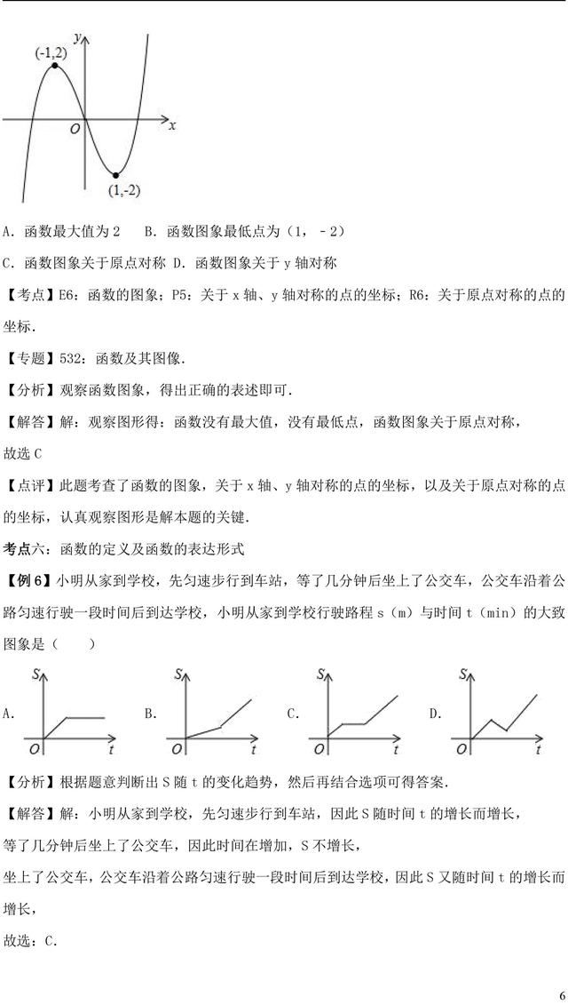 中考数学平面直角坐标系及函数知识点考点汇总，2018中考生必备