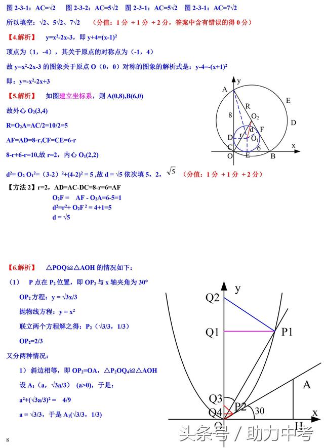 中考数学易错题精选附详细答案解析