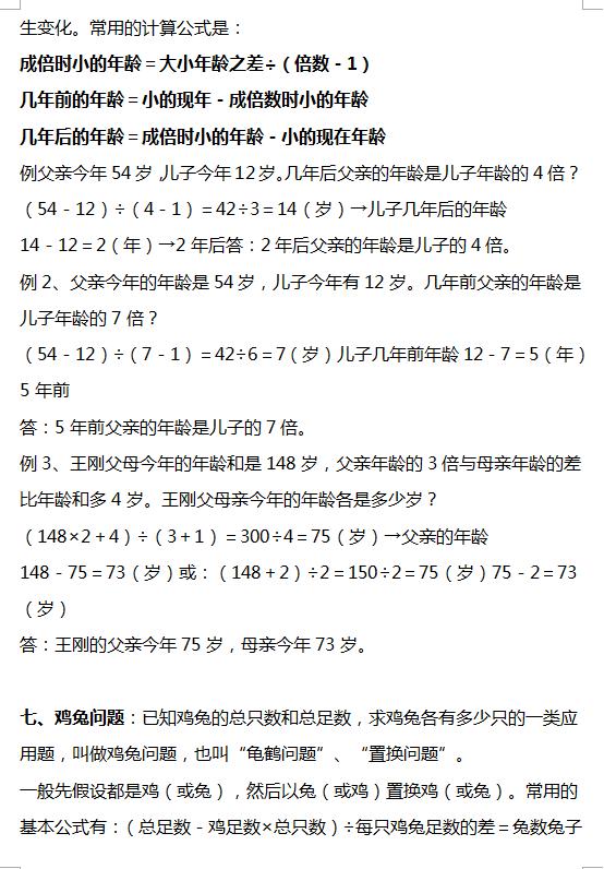 小学数学1-6年级：考试常考应用题汇总（例题分析+解题技巧）！