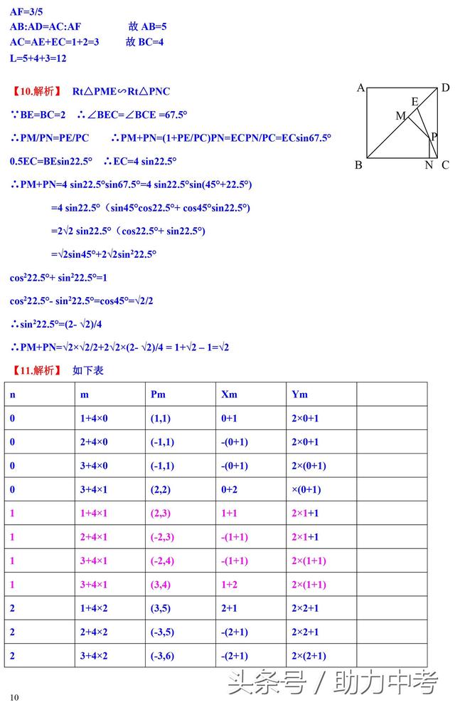 中考数学易错题精选附详细答案解析