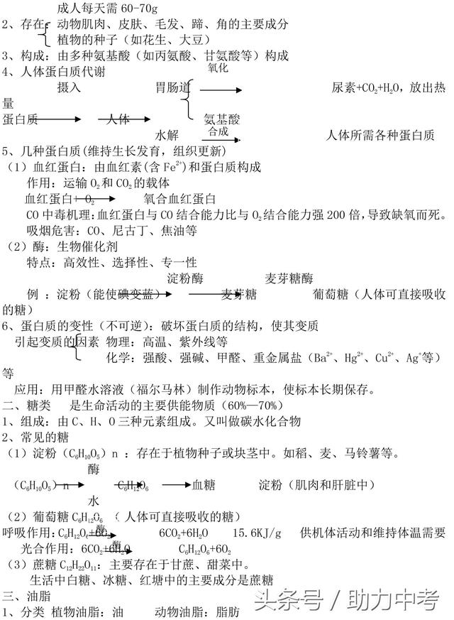 初三化学全册知识点总汇（填空版），期中复习一定用得上！