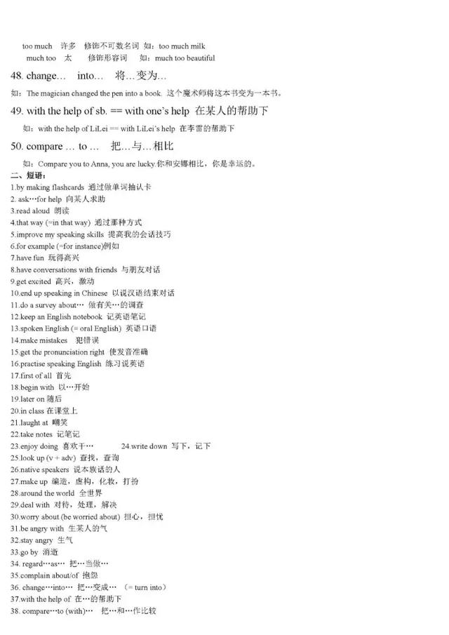 人教版九年级英语上册第一单元重点讲解