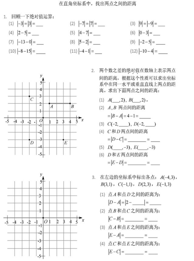 初一下册 平面直角坐标系 考试再也不用担心