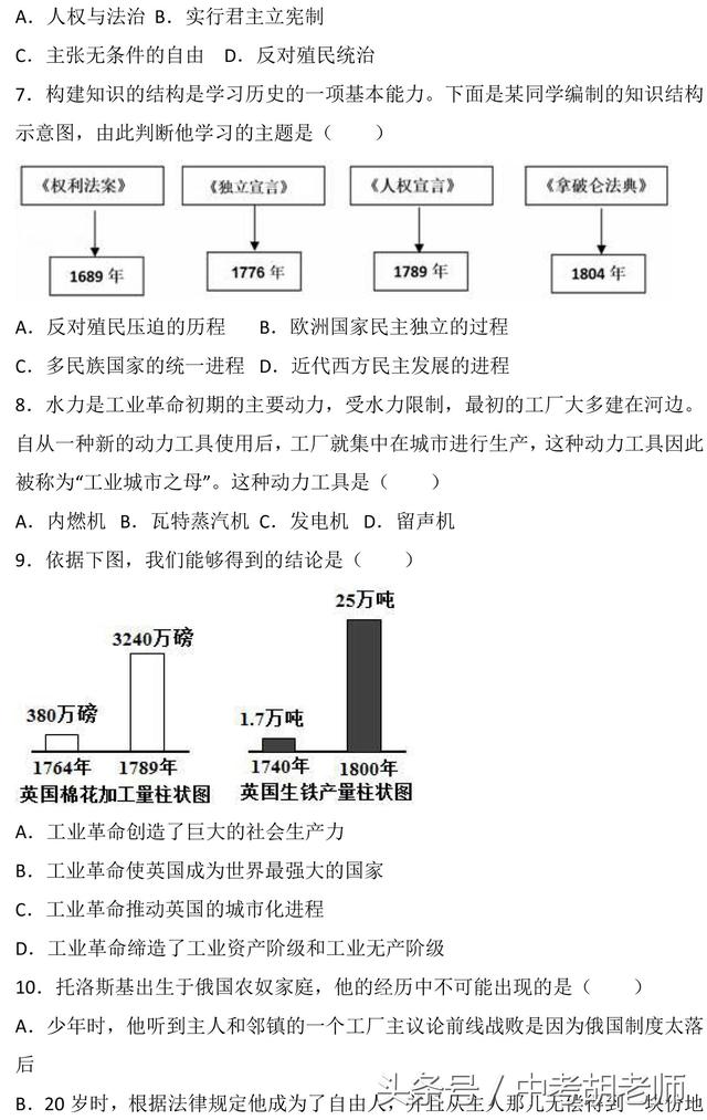 人教版九年级（上）期中历史试卷（含解析）