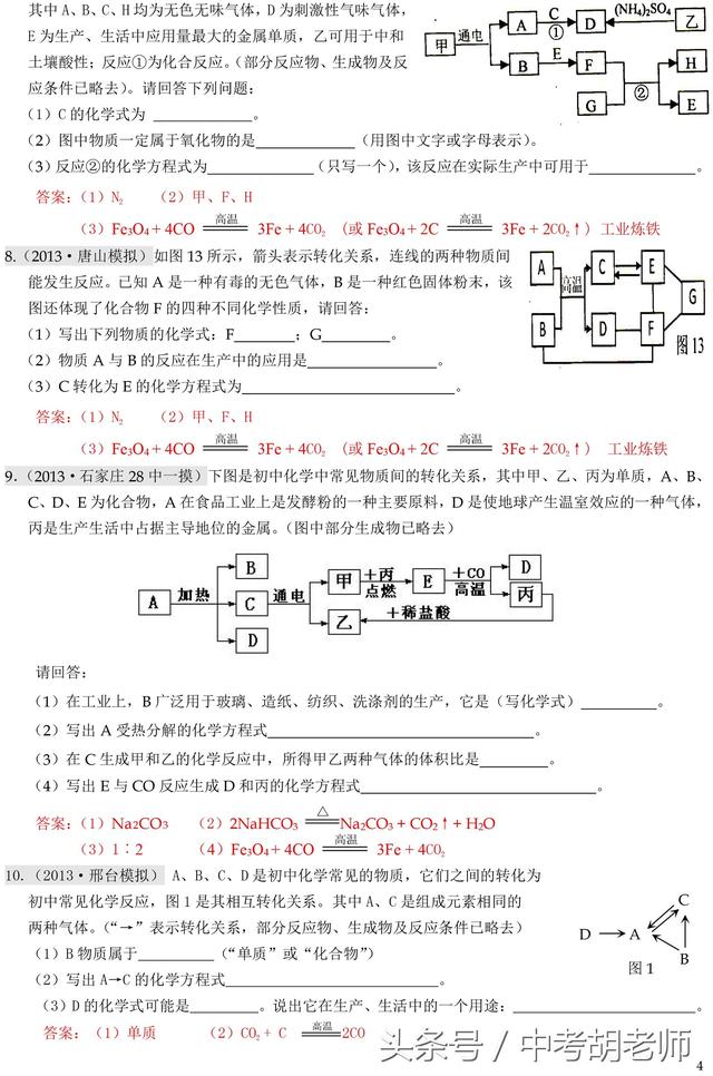 中考化学框图式推断题的解题方法，快速解题必备！