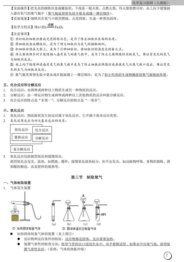 初中九年级第一学期化学复习提纲（很全面）