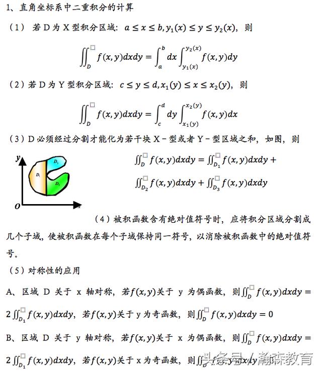 2018考研数学知识难点与真题解析：二重积分计算