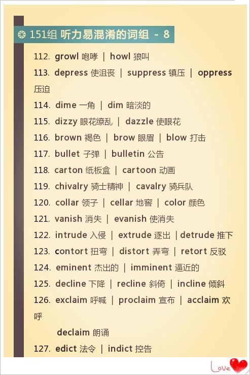 听力最易混淆的词组