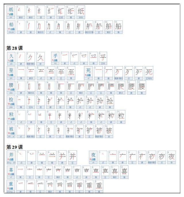 小学6年生字笔顺表大全！引无数家长疯抢！