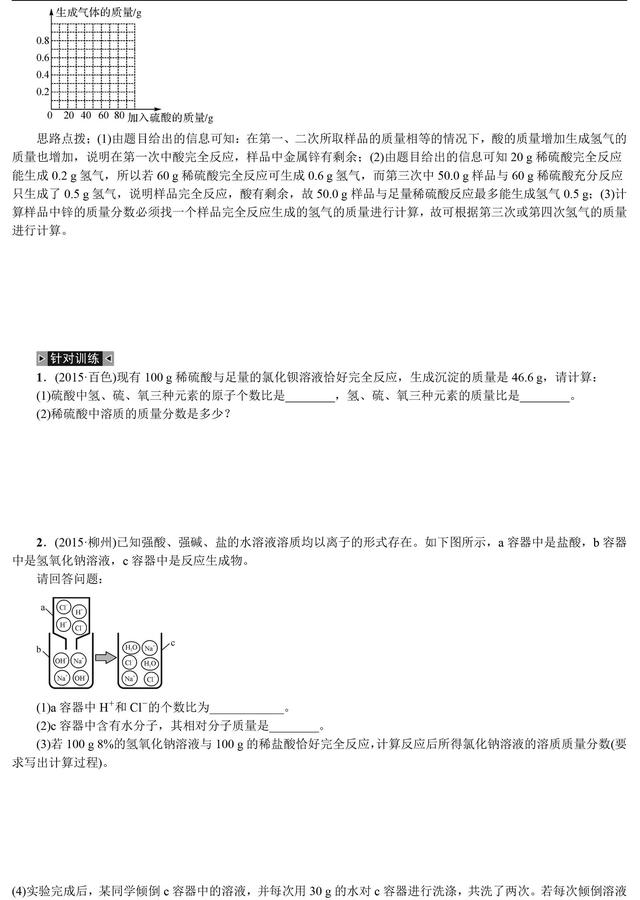 中考化学总复习化学计算专题讲解