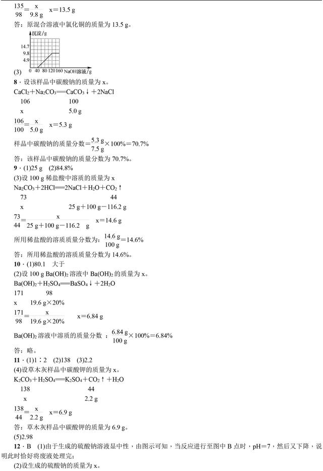 中考化学总复习化学计算专题讲解