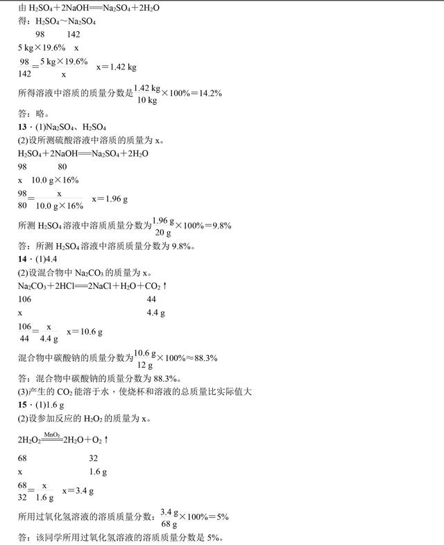 中考化学总复习化学计算专题讲解