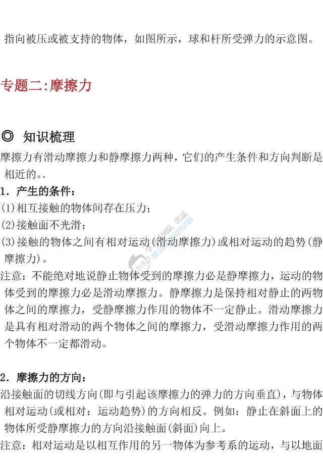 高中物理必考知识清单｜期中考试必备！