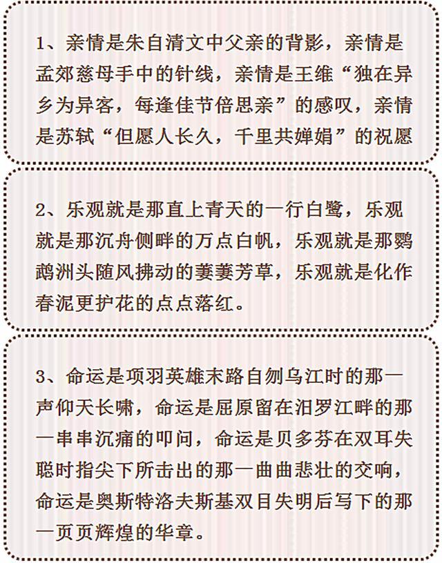 初中语文作文素材精选50条！万能作文开头