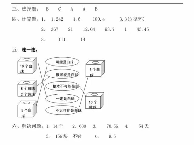 1-6年级数学丨期中预测②卷，覆盖全部重难点