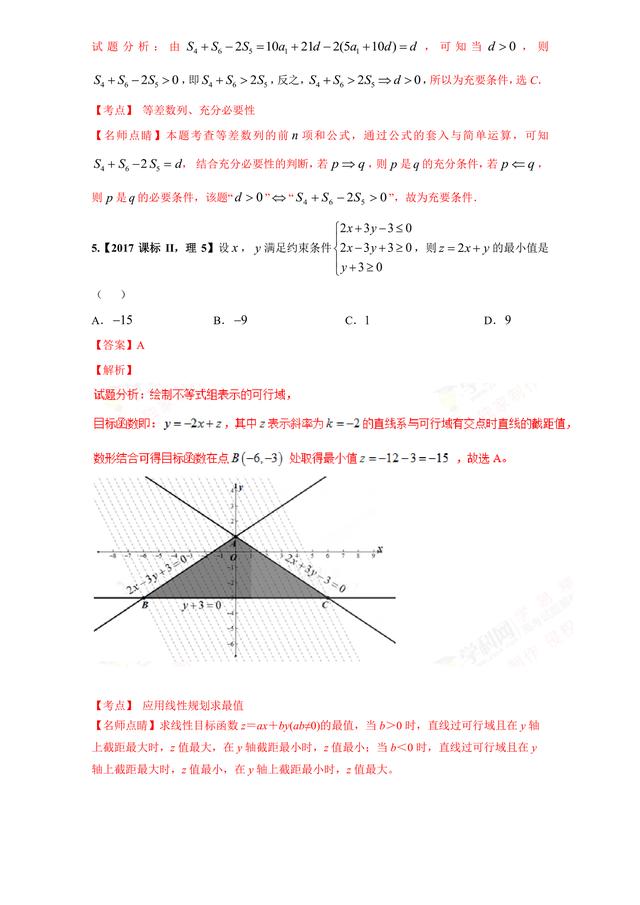 2017高考数学数列与不等式考题汇编详细解析，太好了！（请收藏）