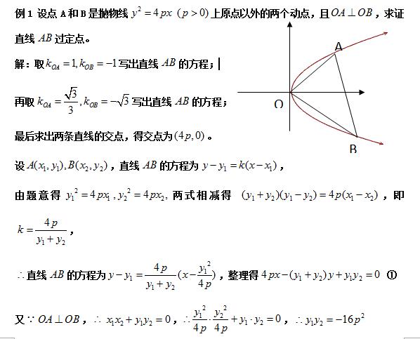 圆锥曲线中的定点和定值问题的解答方法