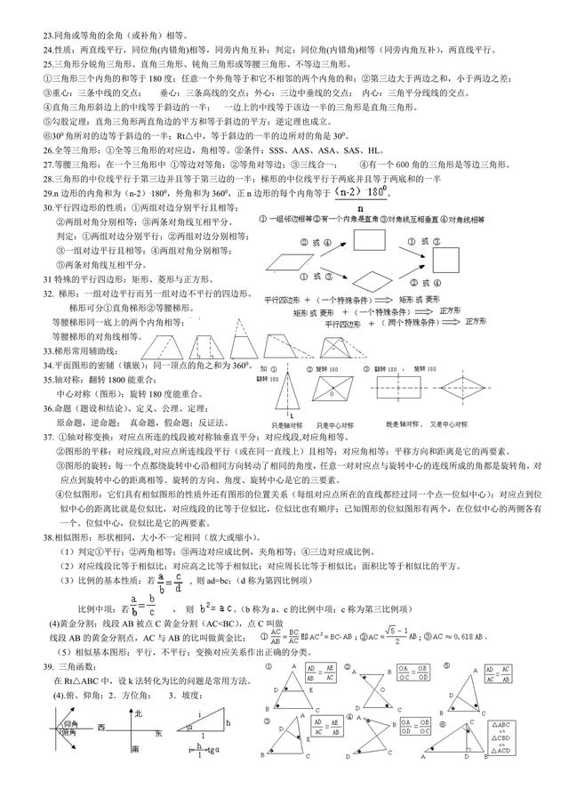 一网打尽，初中数学学习五十四大基础知识点，全记住数学不再难！