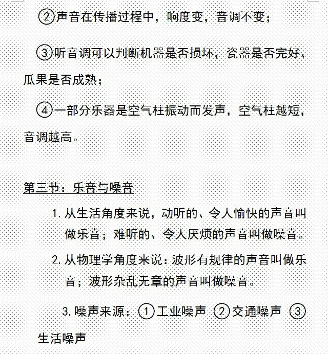 初中物理：重要考点知识精炼汇总