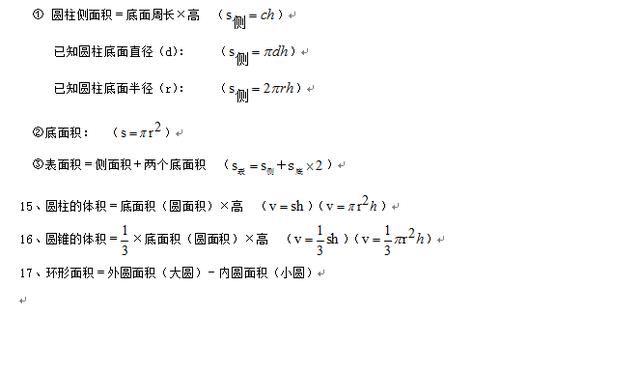 小学数学总复习提纲，小升初必备