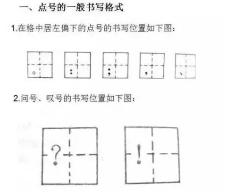 小学阶段必考的标点符号，在田字格里的书写规范！