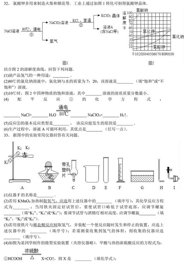 中考化学常见的化学反应全题型解析