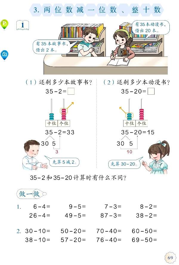 小学部编版一年级数学下册电子课本图片全册教材