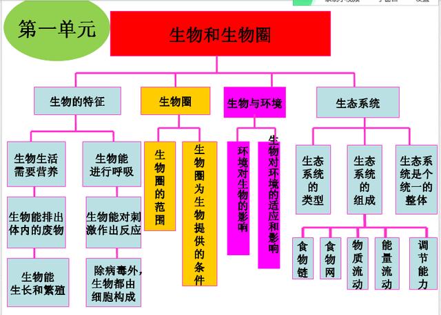 七年级生物上全册知识梳理、思维导图让你轻松记忆！高清推荐