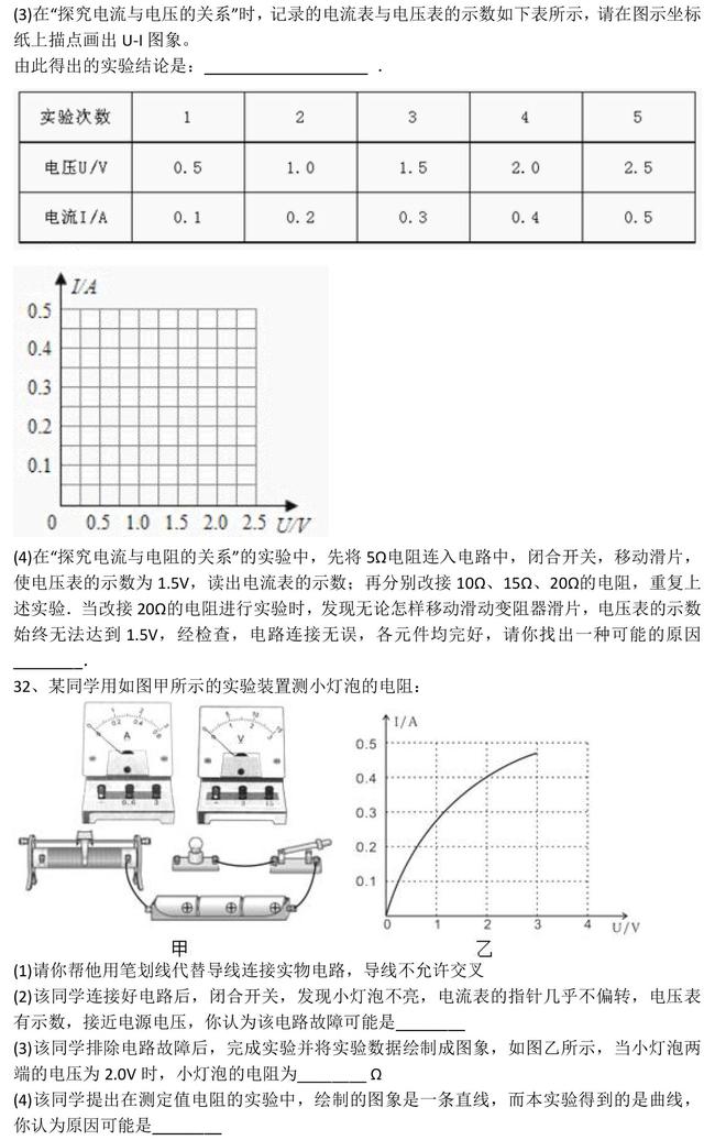 中考物理欧姆定律全题型解析（答案含解析）