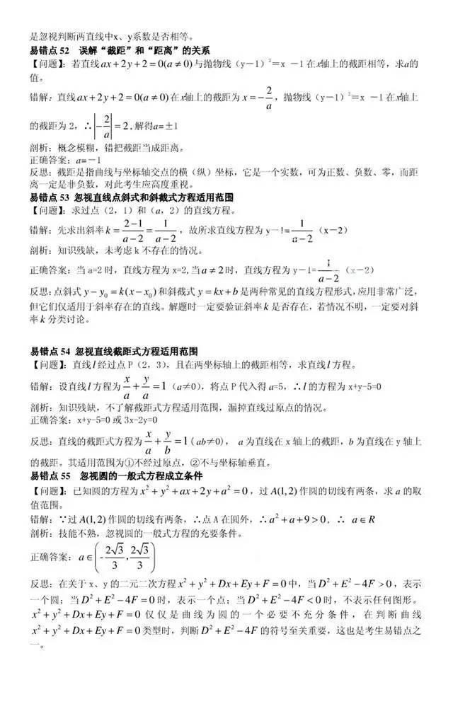 清华理科学霸透露：高考数学最易失分的80个易错点