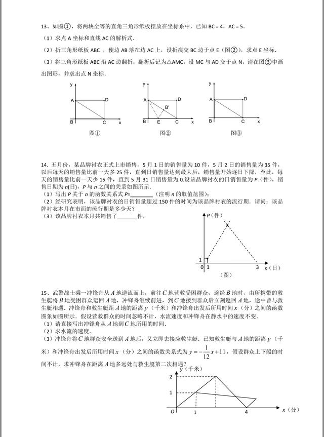 八年级数学：一次函数完整复习资料