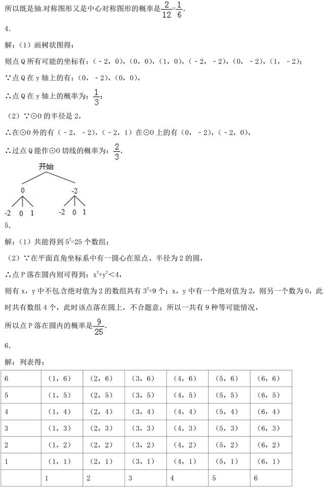 中考数学必考题型：概率考点梳理