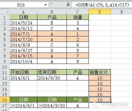 集齐excel多条件求和的5种方法，再不会就鄙视你