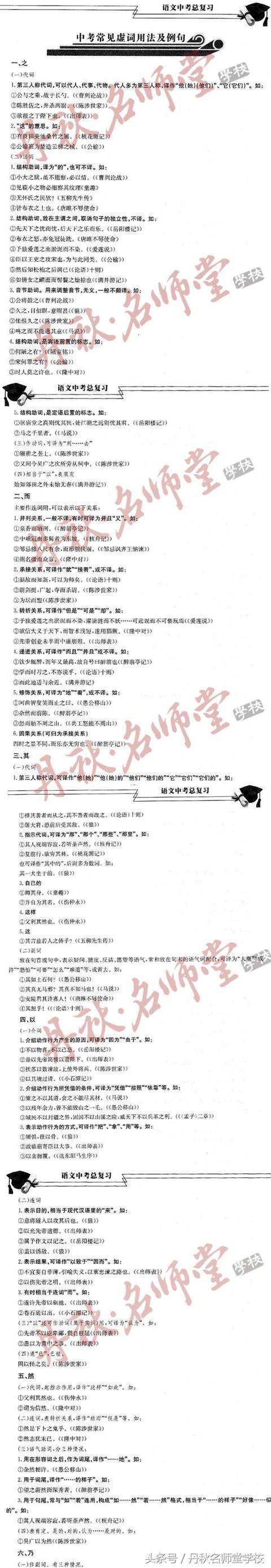 初中语文的15大考点：名师教你学文言文