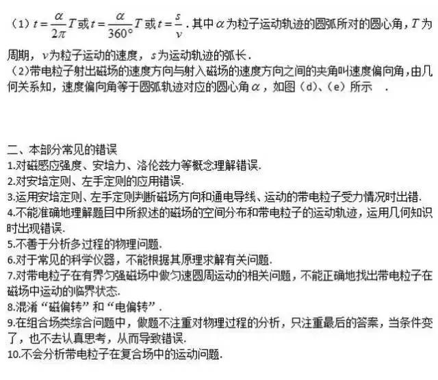 物理最全的高考易错清单