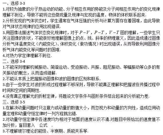 物理最全的高考易错清单