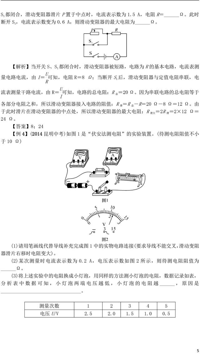 中考物理欧姆定律必考考点，经典题型精析，给孩子收藏起来！