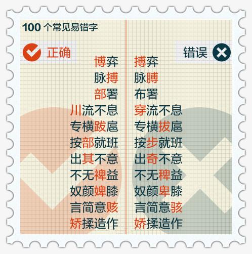 这50个字，你绝对会读错！（附100个常见错别字）