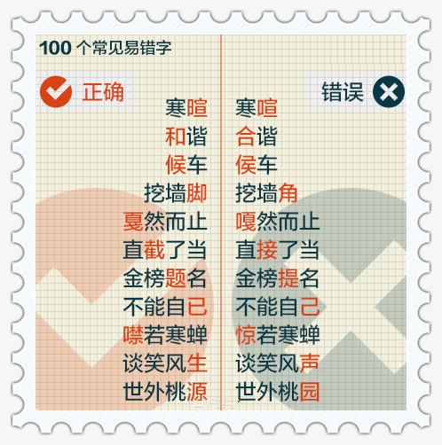 这50个字，你绝对会读错！（附100个常见错别字）