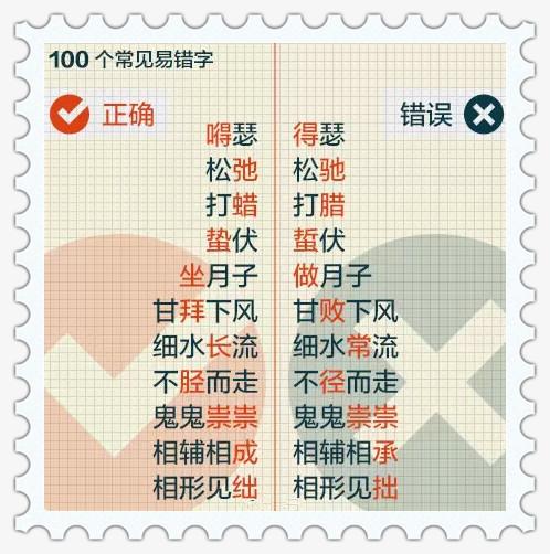 这50个字，你绝对会读错！（附100个常见错别字）