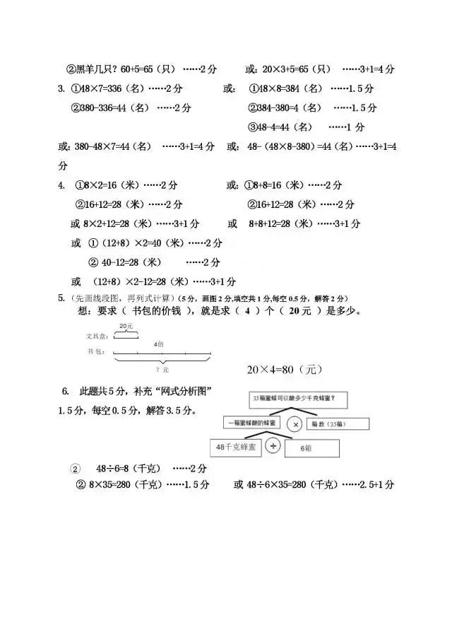 小学三年级上册数学期末试卷及答案详解