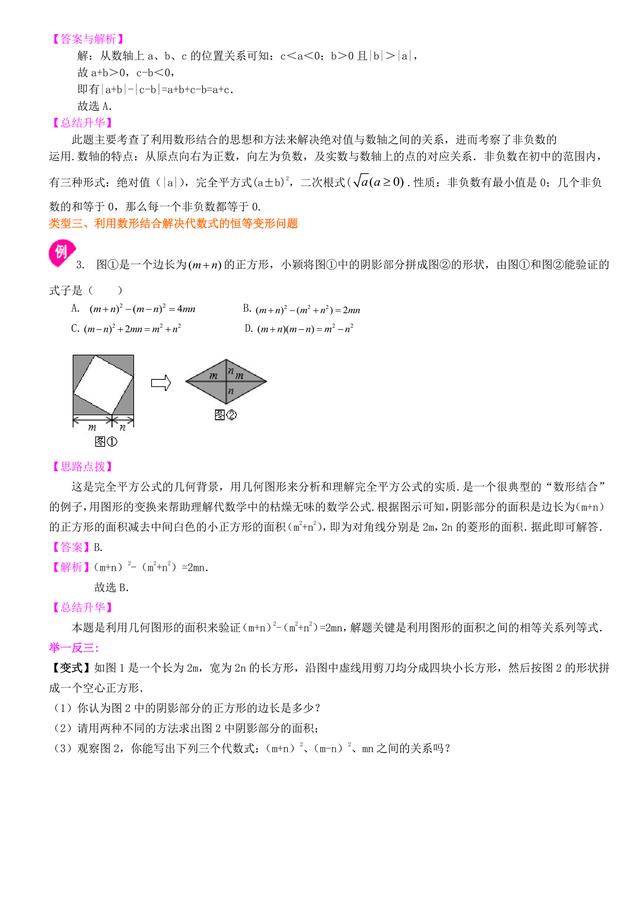 了如指掌，综合性知识点解析+经典习题，中考冲刺：数形结合问题