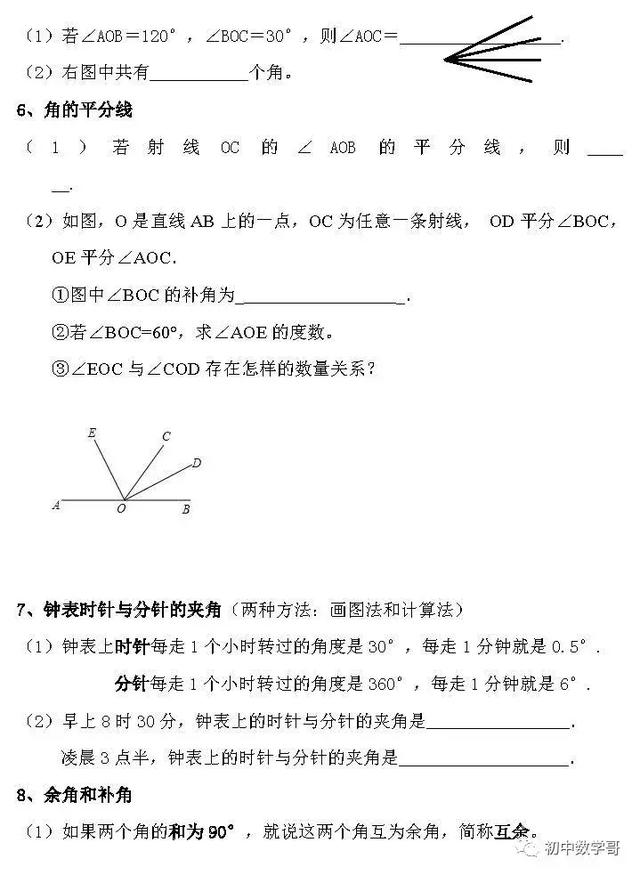 人教版｜七年级数学上册必背考点